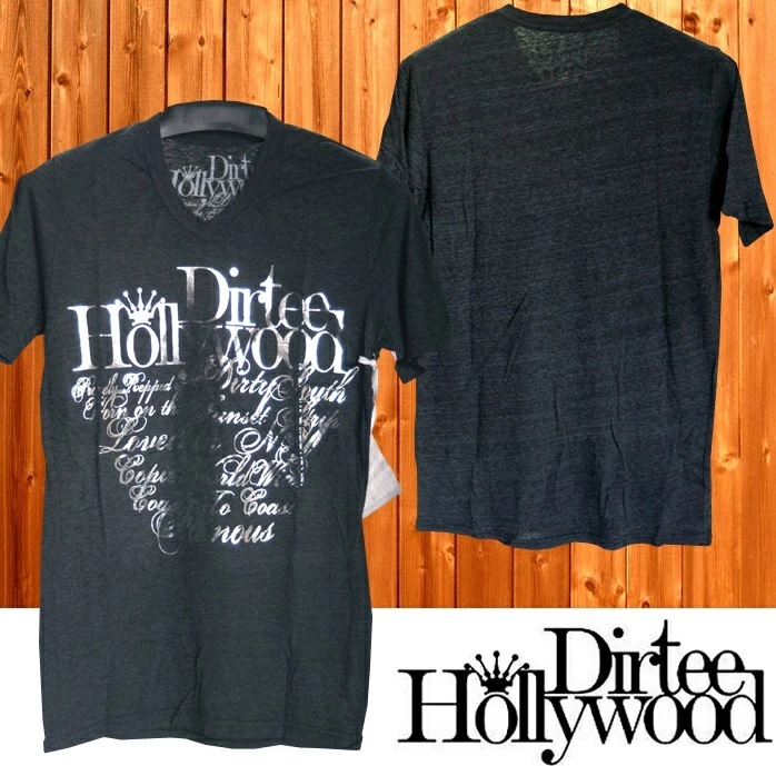 人気商品 シルバー ブラック BRANDED Hollywood Dirtee Vネック Tシャツ メンズ ダーティーハリウッド ダーティー レオン LEON サファリ Safari セレブ LA ハリウッド カットソー