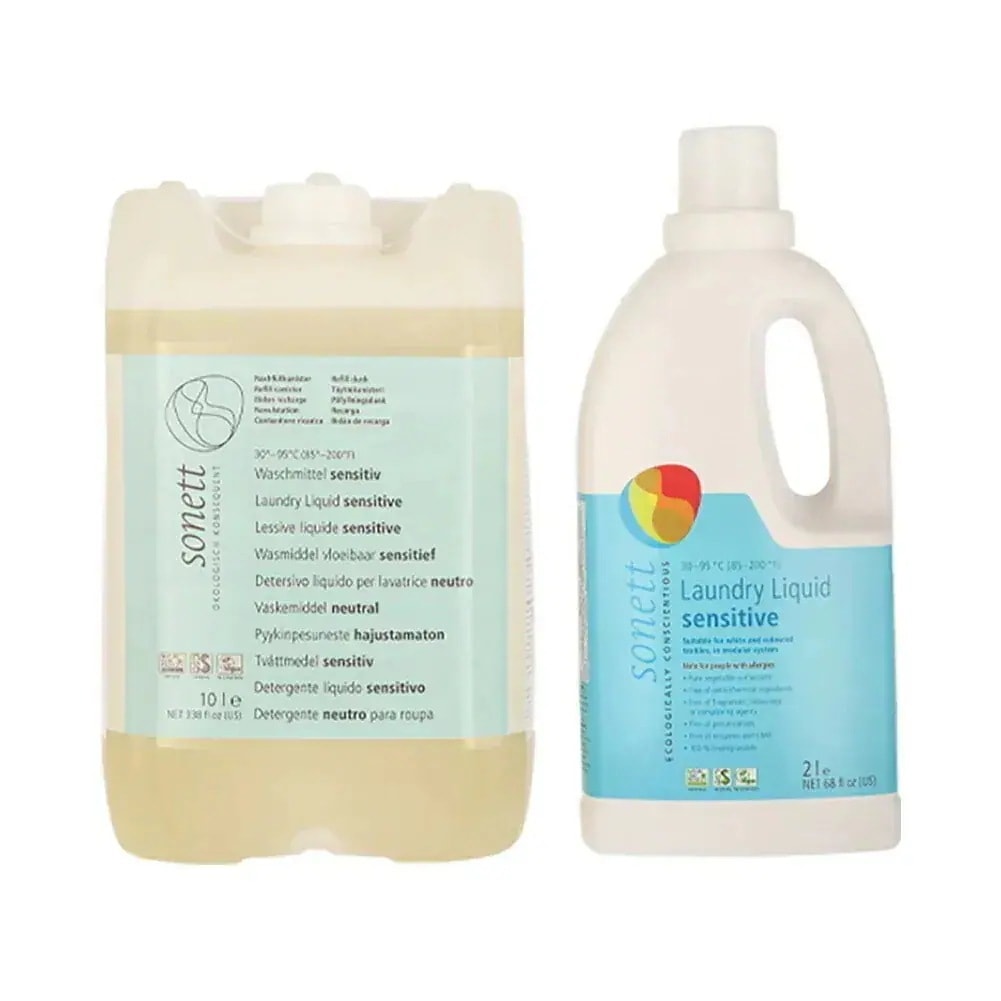 ナチュラルウォッシュリキッド センシティブ 2L 洗濯用 液体洗剤 + 10L 詰め替え 無香料