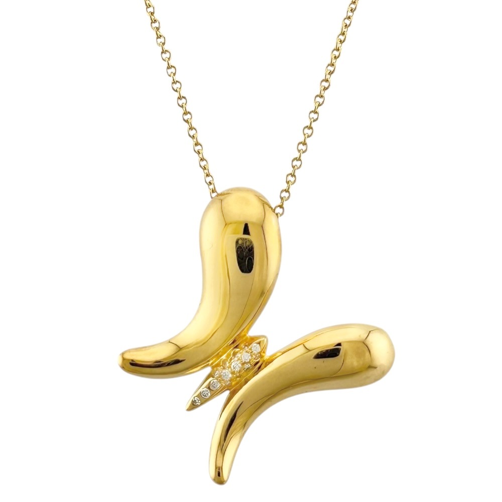 ティファニー ネックレス 18金 K18イエローゴールド ダイヤモンド TIFFANY&Co. 中古 美品