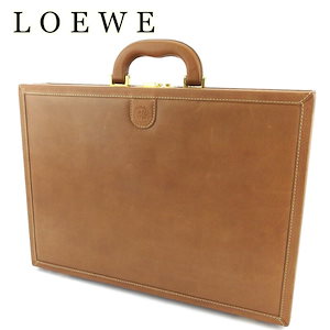 アタッシュケース トランクケース ブリーフケース ELKマーク レディース メンズ ENRIQUE LOEWE KNAPPE エンリケロエベナッぺ ライトブラウン ゴールド 中古