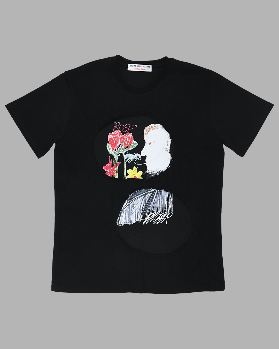 【THE MUSEUM VISITOR】 ROSE MAN T-SHIRTS : BLACK