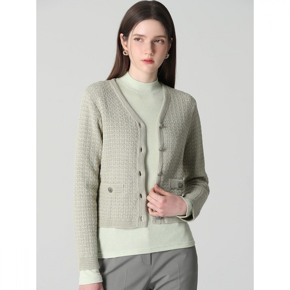 (Shes Miss) クラシックボタンVネックニットカーディガン (価格:208,000ウォン)