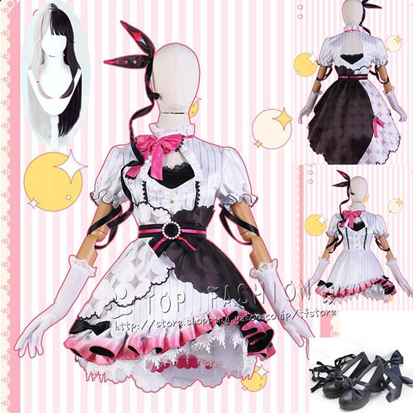 バーチャルYouTuber VTuber 夜見れな コスプレ衣装 cospaly衣装 仮装 パーティー ハロウィン クリスマス変装（ウィッグ靴追加 ）1049