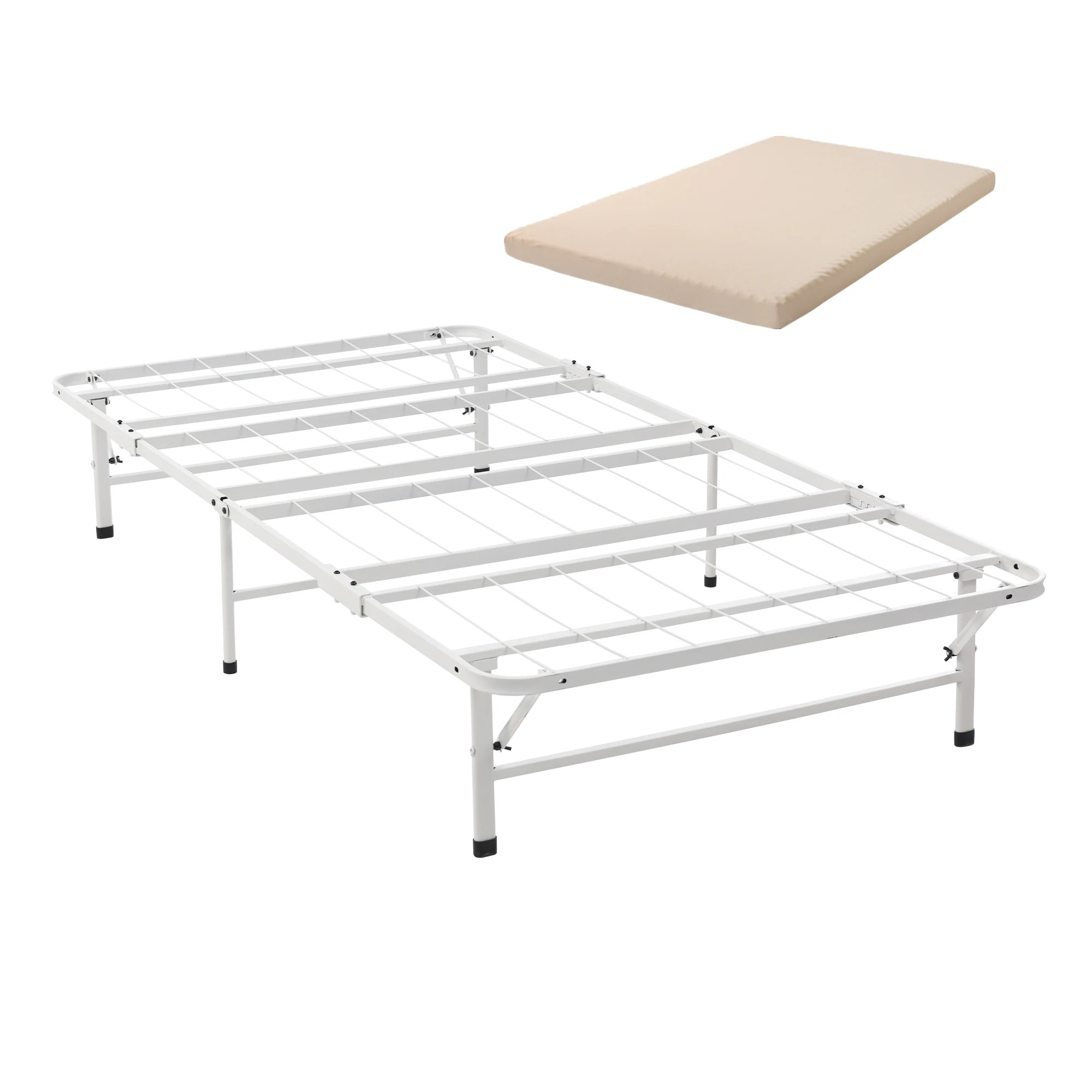 【当日出荷/957】【マットレス付き】パイプベッド 折りたたみベッド シングル 組立簡単 ベッド 下収納 シングルベッド 収納 耐荷重200kg ベッドフレーム コンパクト 送料無料 ベッド 折畳ベッ