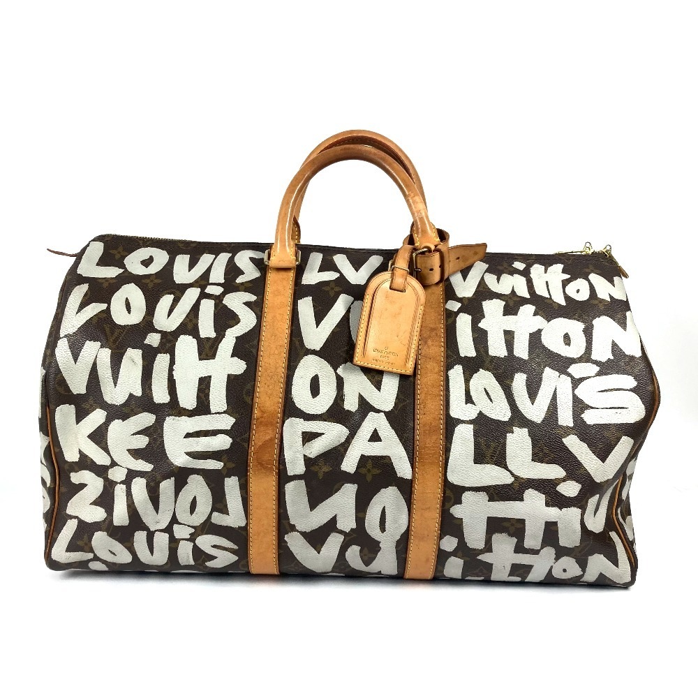 ボストンバッグ M92197 キーポル50 モノグラム グラフィティ ボストンバッグ カバン 旅行バッグ トラベルバッグ モノグラムグラフィティキャンバス ホワイト