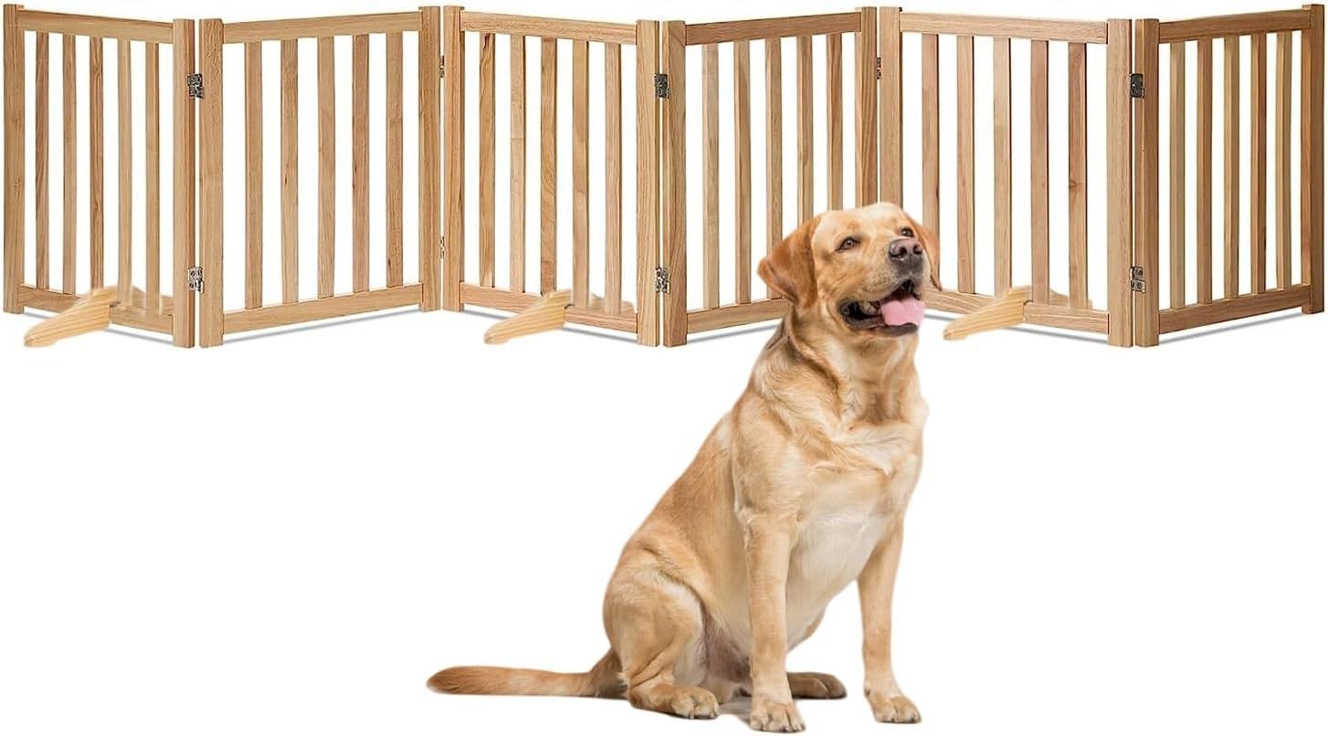 ペットサークル 木製ゲート 折り畳み式 組み合わせ自由 パーテーション 屋内用 置くだけ ワイド フェンス 犬 柵 いぬ 安全柵 小型犬 中型犬 脱走防止 ガード 飛び出し防止 多頭飼い ペットフェン