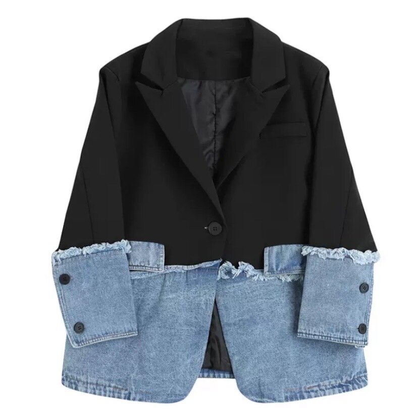 アウター ジャケット レディース 秋冬 冬 春 個性的 暖かい 長袖 Vネック 襟付き 切り替えデザイン ドッキング 前開き S M L ゆったり かわいい カジュアル おしゃれ かっこいい 無地 フ 7,785円