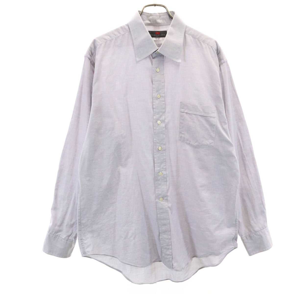 90s 日本製 オールド 長袖 シャツ 41-84 グレー系 メンズ 古着