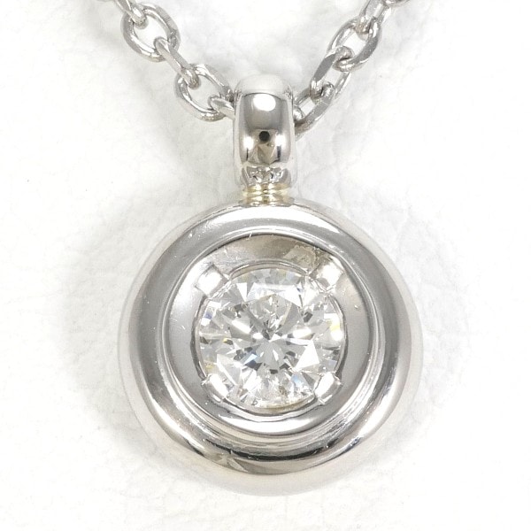 PT850 プラチナ ネックレス ダイヤ 0.18 総重量約3.8g 約40cm ジュエリー 中古