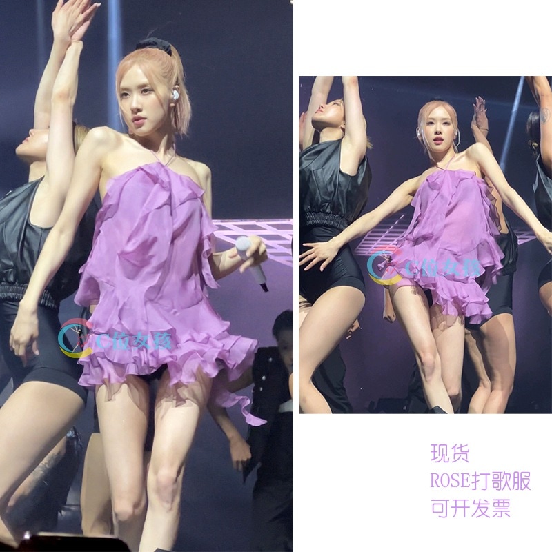 パク・チェヨン・ローズk-popジャズステージ衣装のホルターネックでパフォーマンス