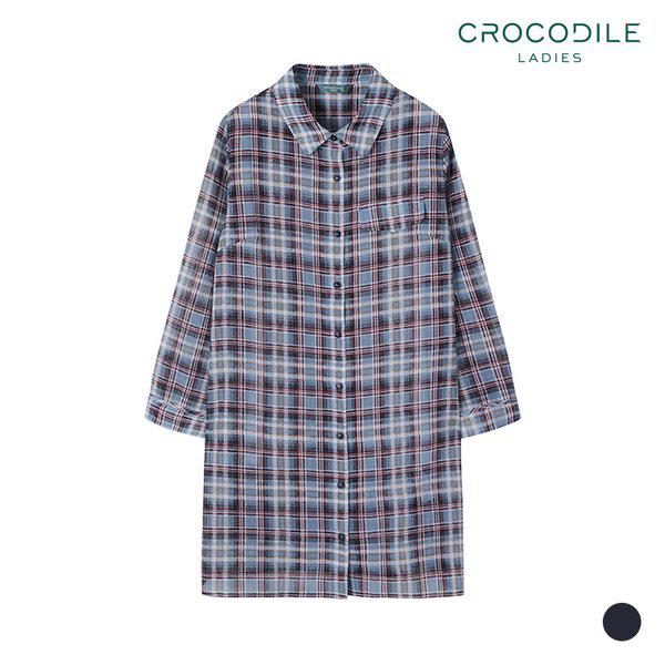 カラフルチェックロングシャツブラウス_CLAFBL105