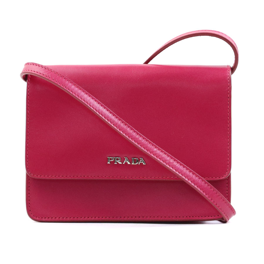 プラダ PRADA ショルダーバッグ レザー ピンク レディース r10863a