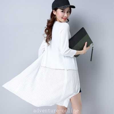 【2025新作入荷】カーディガン ロング丈 七分袖 無地 0757