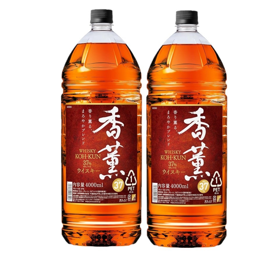 合同酒精 ウィスキー 香薫 37度 4000ml 4L2本【北海道沖縄県東北四国九州地方は必ず送料がかかります】