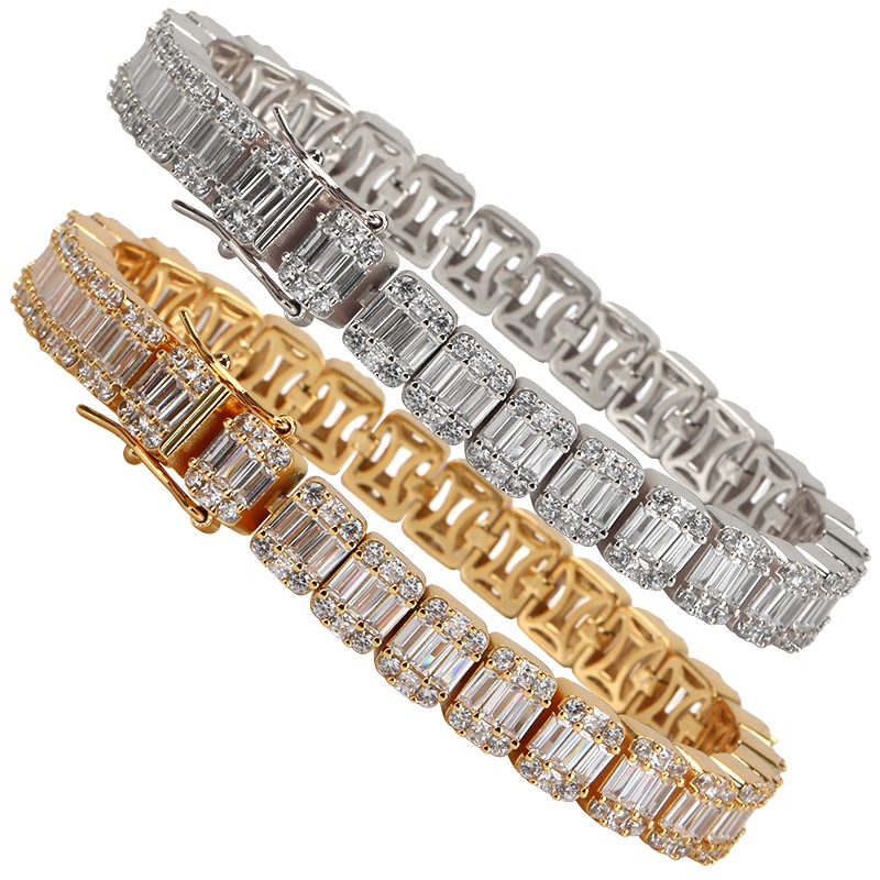 パヴェスクエアチェーンブレスレット18K [b277]