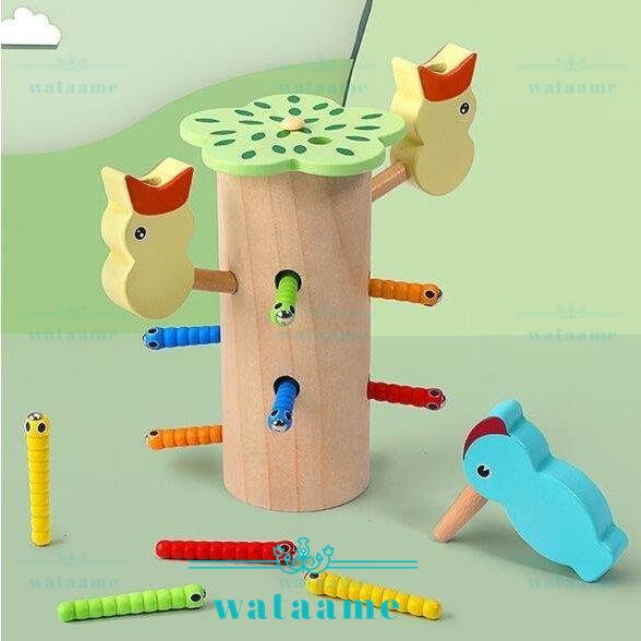 モンテッソーリおもちゃ 赤ちゃんおもちゃ 木製 キャッチ 最安値級価格 磁気 キツツキ 人気 はめこみ 最大93%OFFクーポン 知育玩具
