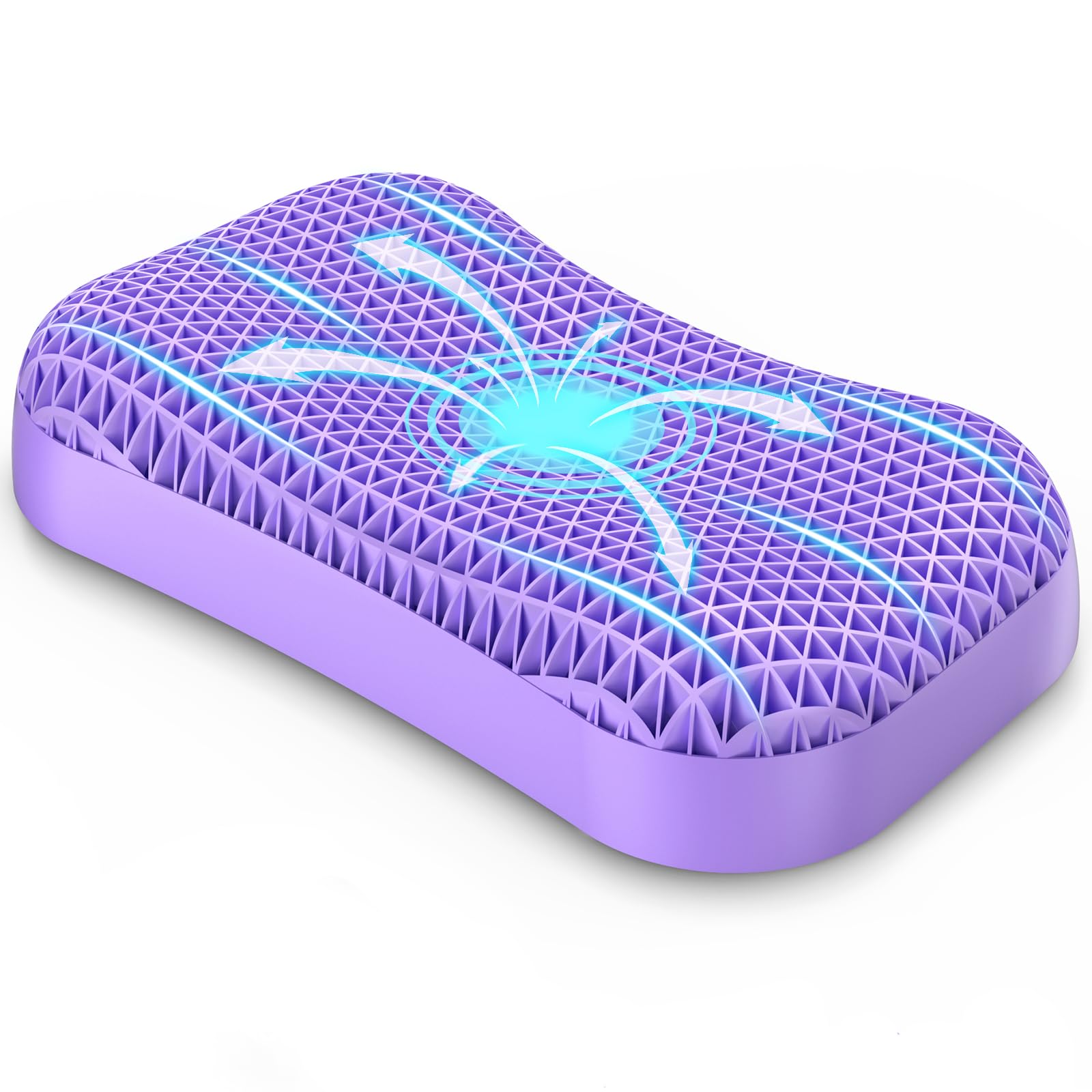 Dafeel TPEジェル枕（蝶形）まくら 11/12cm 高さ切替ハニカム通気（約1600通気孔）蒸れにくい体圧分散・寝返りしやすい丸洗いOK横向き/仰向け/うつ伏せ対応枕カバー付 62×