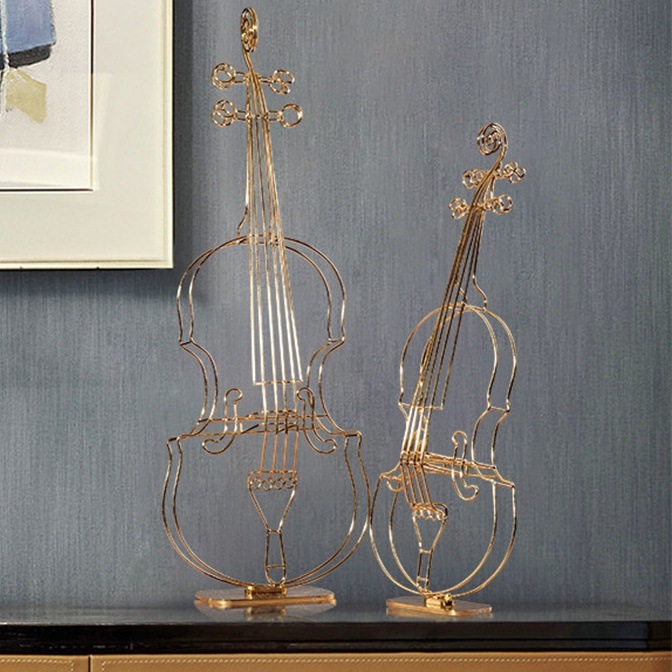 バイオリンのラインアート　置物