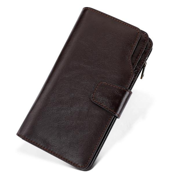 本革 財布 メンズ 長財布 ウォレット ラウンドファスナー ロングウォレット 牛革 高級 大容量 小銭入れ レザー 多機能 春財布 福財布 無地