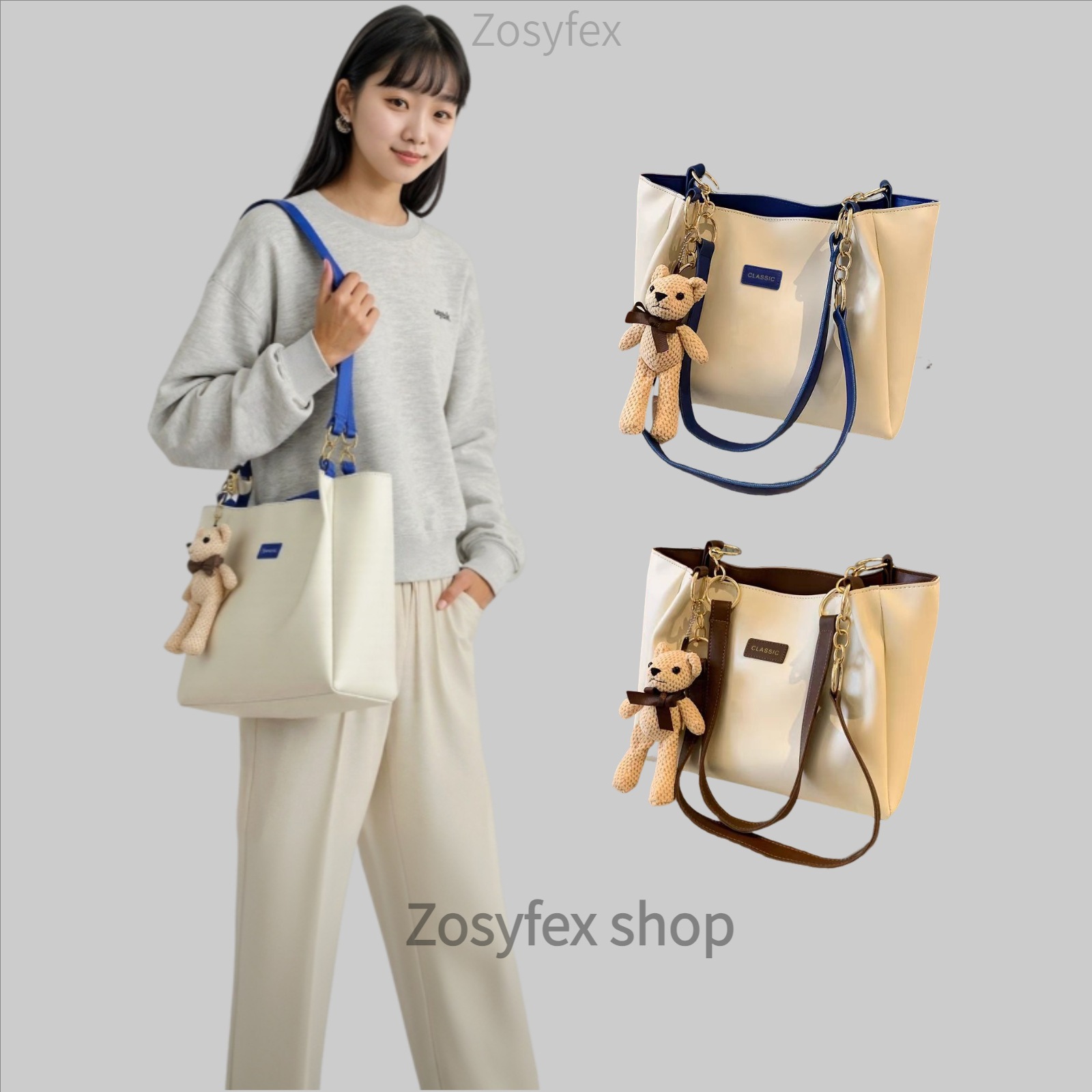 厳選牛革トートバッグ 通勤用ショルダーバッグ 休暇＆カジュアルに大容量デザイン ジッパーで閉じる 安全設計 英文レザー装飾