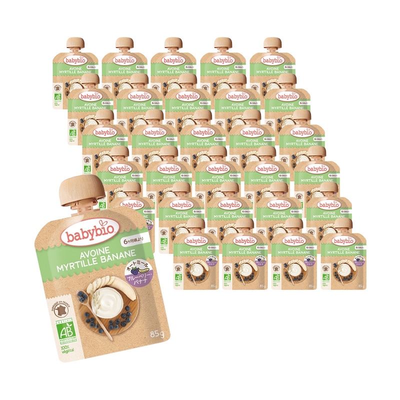 ベビーオートミール ブルーベリー ・ バナナ 85g 30食セット オーガニック 赤ちゃん 6ヶ月頃から 離乳食 おやつ フルーツ オートミール