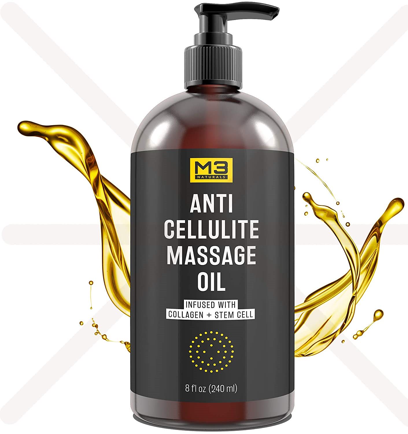 M3 天然抗セルライトマッサージオイルにコラーゲンと幹細胞を注入 - 天然ローション - ヘルプファ