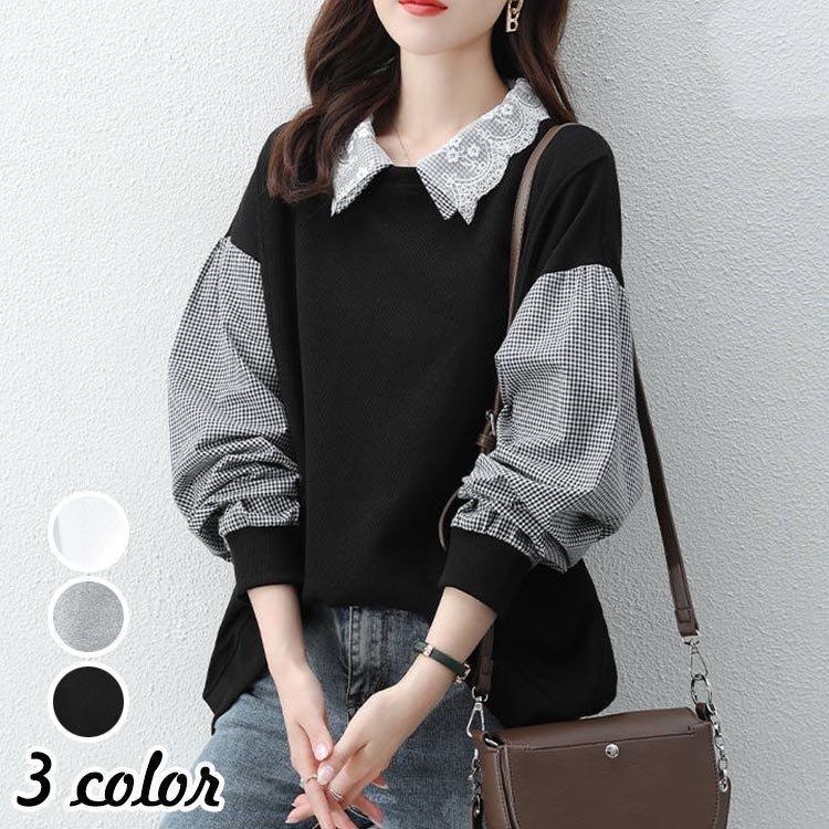 スウェット パーカー レディース 長袖 切り替えス チェック プルオーバーパーカー カジュアル 大きいサイズ 着痩せ