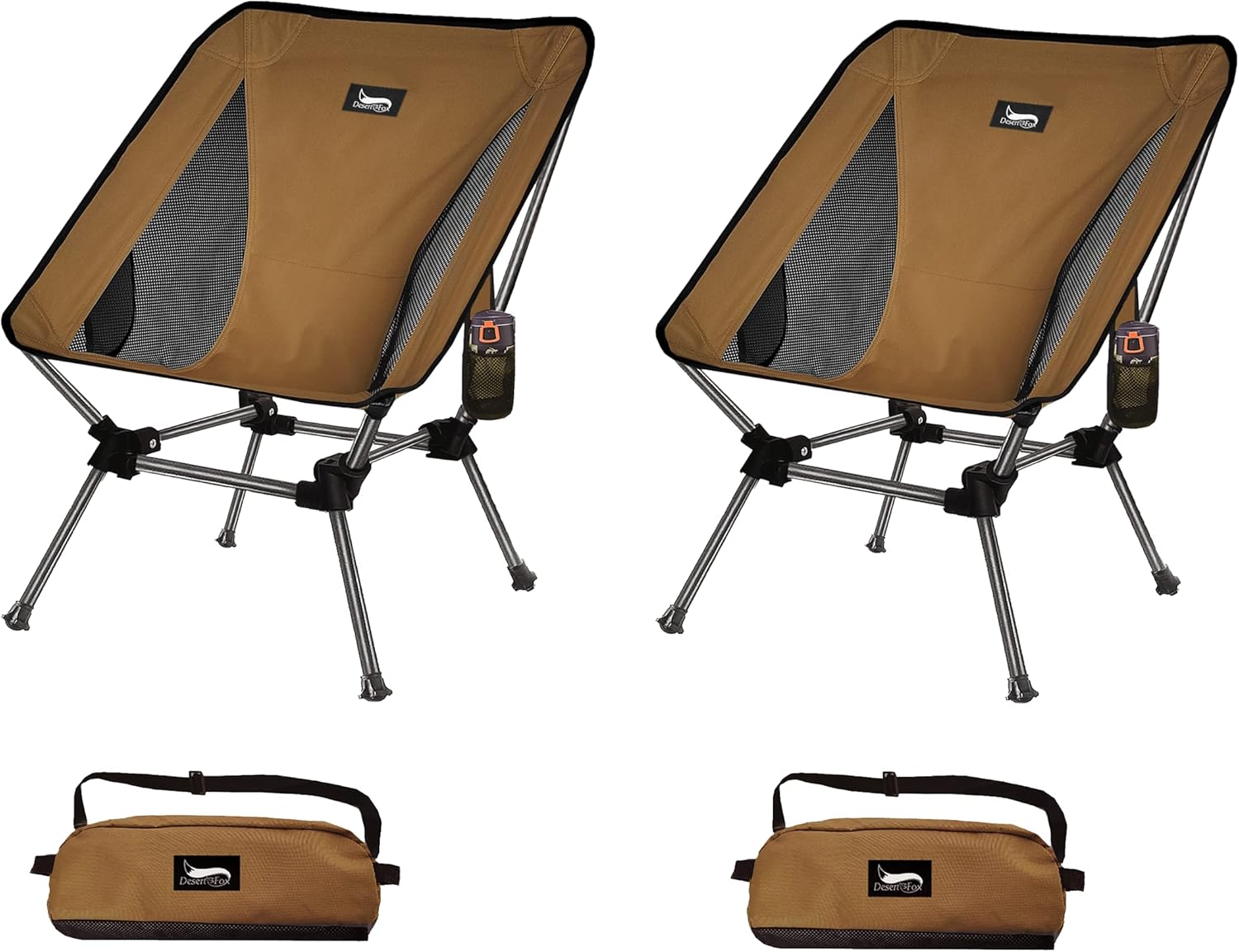 キャンプ用椅子2個セット 高さ調節可能なロータイプ 軽量コンパクト 耐荷重150kg 収納袋付き