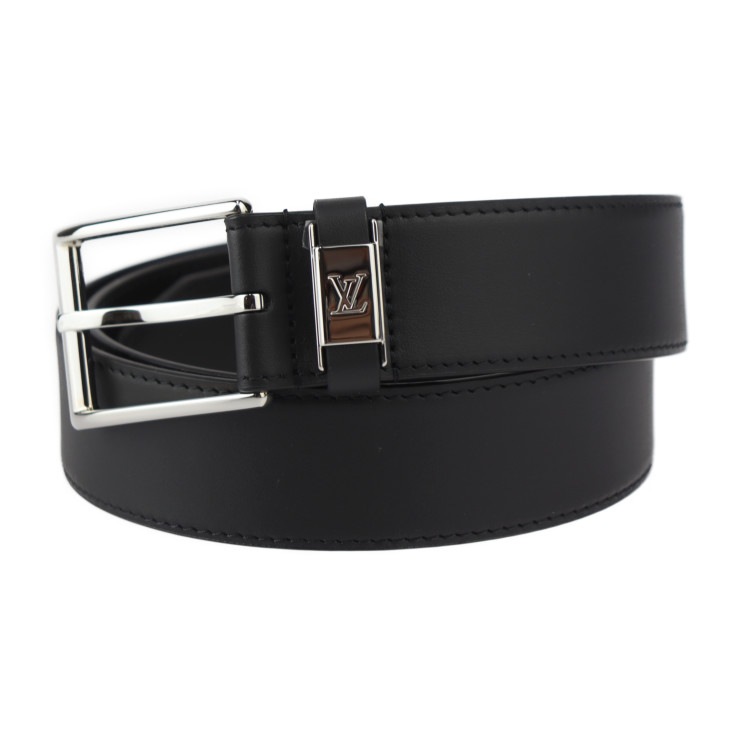 超美品 LOUIS VUITTON ルイ ヴィトン ベルト M0542 サンチュール ヴァンドーム 35MM 表記サイズ 100/40 カーフレザー ノワール ブラック シルバー金具 ビトン 本物保証