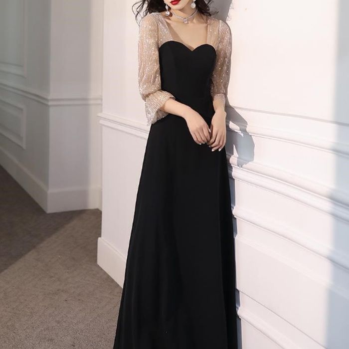 個性的 パーティードレス ドレス 韓国 ワンピース プチプラ 結婚式 即納 大きいサイズ 3L 4L ロング 綺麗 星 柄 シフォン 二次会 可愛い かわいい ぽっちゃり おしゃれ 謝恩会 成人式 半