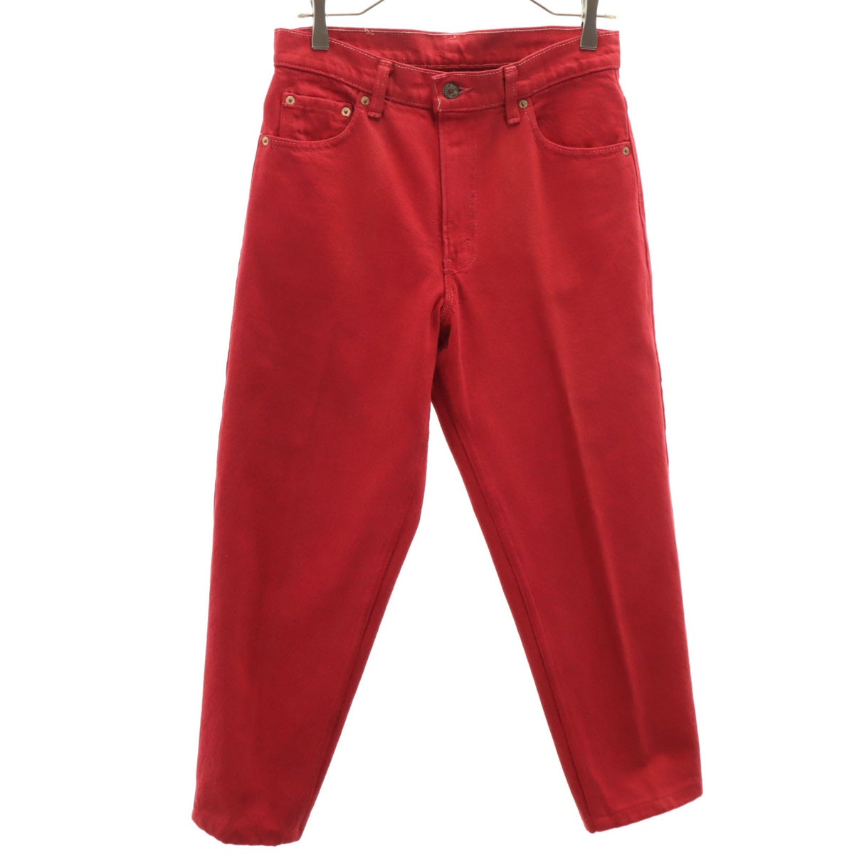 90s USA製 550 オールド カラー デニムパンツ W30 赤 ジーパン メンズ 古着