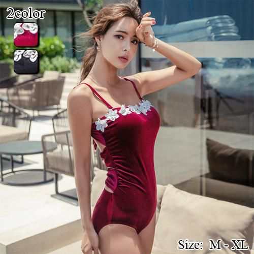 【グラシア】 水着 ワンピース レディース ビーチウェア スイムウェア 流行 海 プール エレガント カップ ノーブル ハーフカップ パッド ベロア ハーフカップ 色気 繊細 胸元 大人 バックスタイ 5,870円