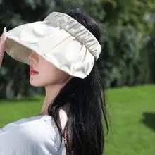 2025年夏の新作！ レディース フレンチ スタイル アイス シルク エンプティ トップ サンハット - 大きなつば日焼け止め UV 保護屋外用通気性