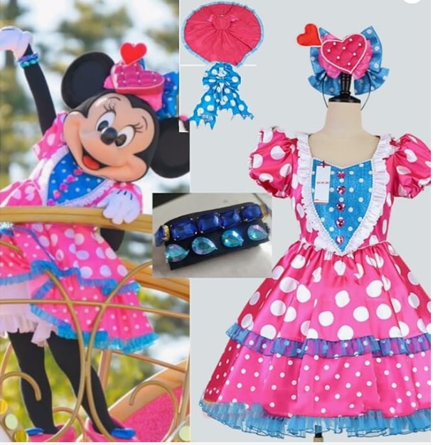 東京ディズニーランド（TDL） ディズニー・パルパルーザ ミニーのファンダーランド ミニーコスプレ衣装+髪飾り+ブレスレット 風コスプレオーダー衣装