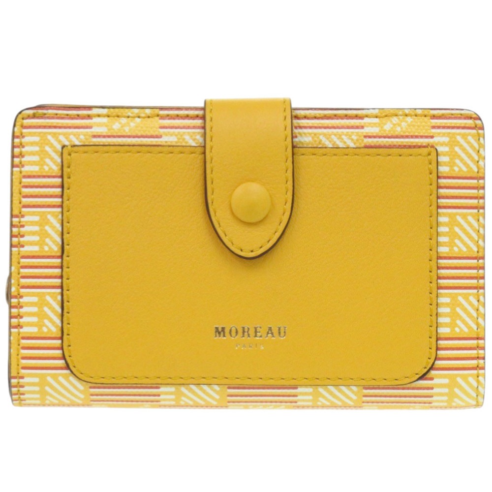 新品同様 モロー パリ 二つ折り財布 レザー イエロー 1178【中古】MOREAU PARIS レディース