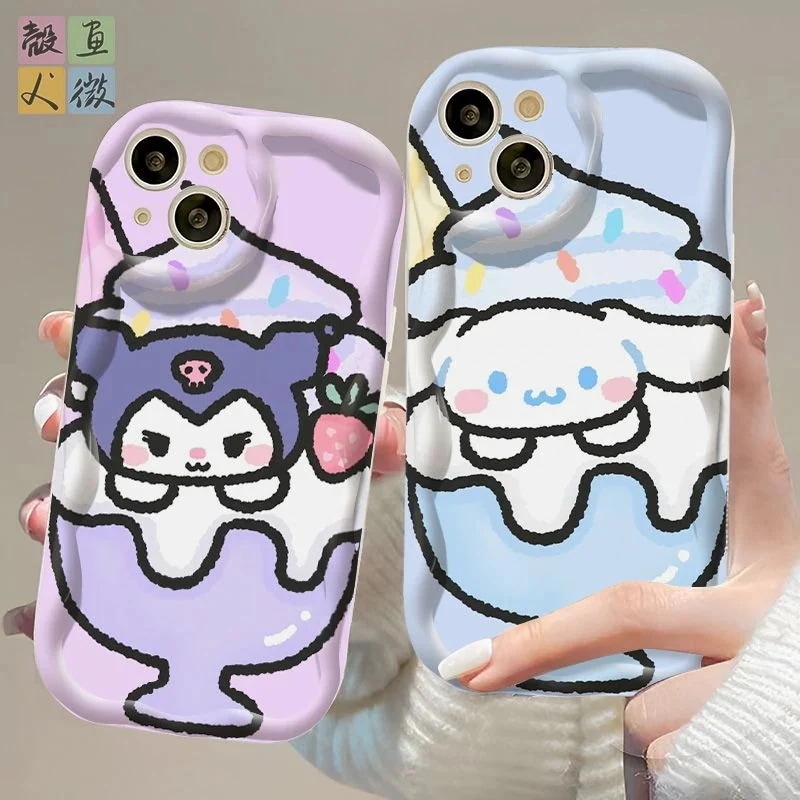 アイスクリームの携帯ケースは華為米リンゴ13漫画oppoクーロミvivoクリーム模様に適合している