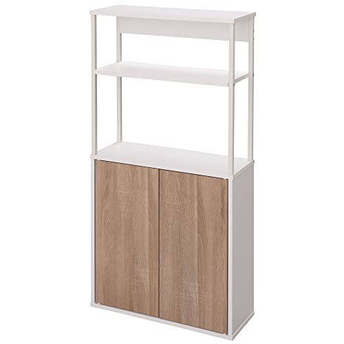 アイリスオーヤマ アイアンウッド 棚 シェルフ おしゃれ デザイン 大容量収納 キッチンキャビネット食器棚 幅約59奥行約21.6高さ約12