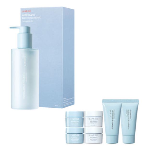[韓國正品店] ウォーターバンクブルーヒアルロニッククレンジングオイル 250ml+ 追加贈呈品(モイスチャークリーム10ml 2個+ジェルクリーム10ml 2個+クレンジングフォーム 30g 2個)