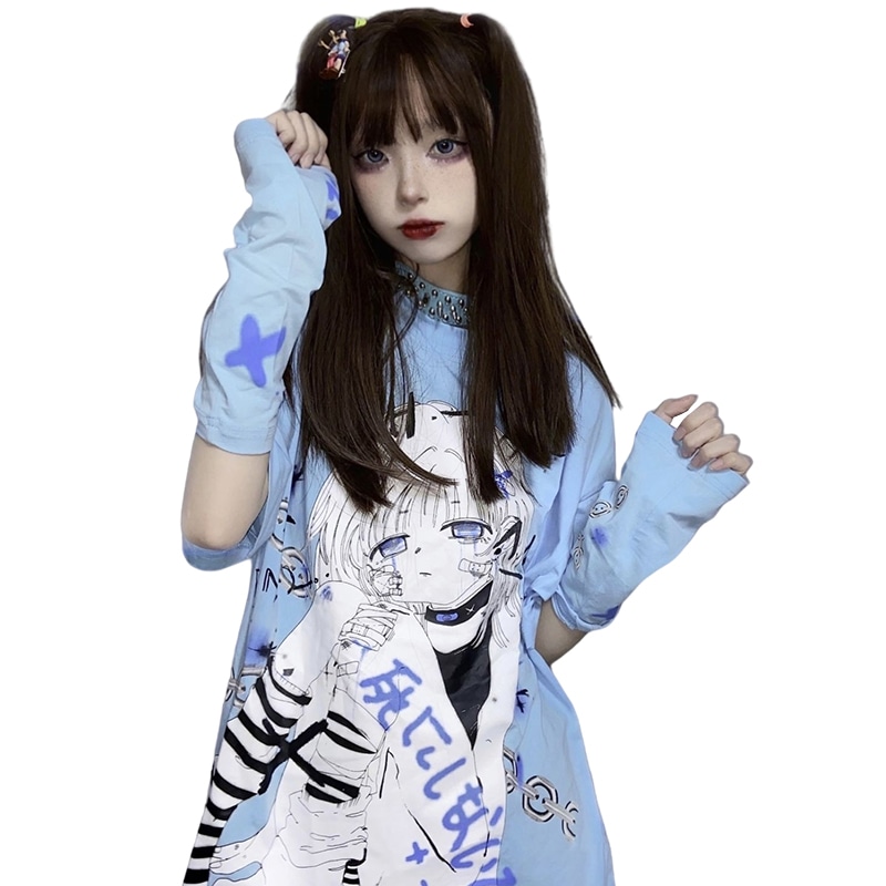 Qoo10 病みかわ Tシャツ 量産型 原宿系 地雷 レディース服