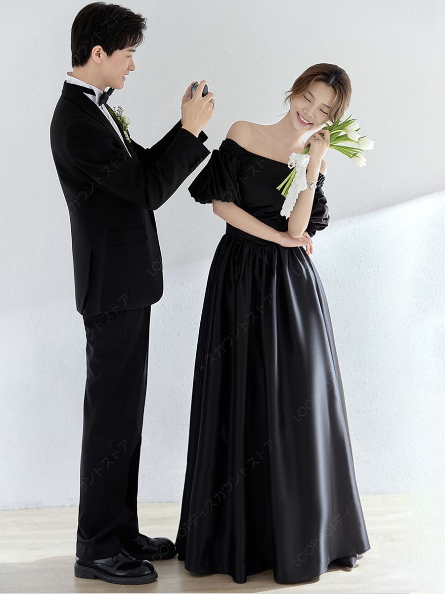 ウェディングドレス ウエディングドレス フレア袖 マーメイド オフショルダー ドレス ワンピース 二次会 ロングトレーン 花嫁ドレス 前撮り ウエディング 結婚式-42