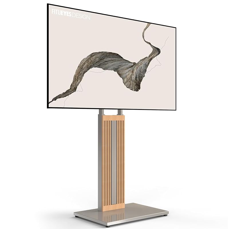FITUEYES DESIGN 木製デザイン 強化ベース ハイタイプ テレビスタンド 3265インチ対応 壁掛け用品 首振り 壁寄せ TVスタンド 高さ調節可能 耐荷重40kg ZENシリーズV2