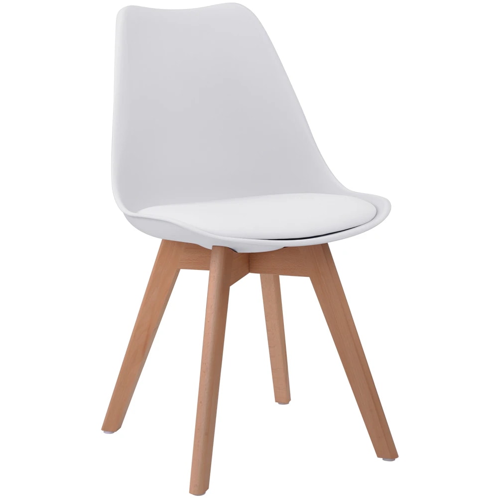 [国内発送 送.料無料]A113【1脚単品販売 】ダイニングチェア イームズチェア 座面クッション付き 天然木脚 北欧　可愛い外観　おしゃれ スタッキング シェルチェア リビングチェア