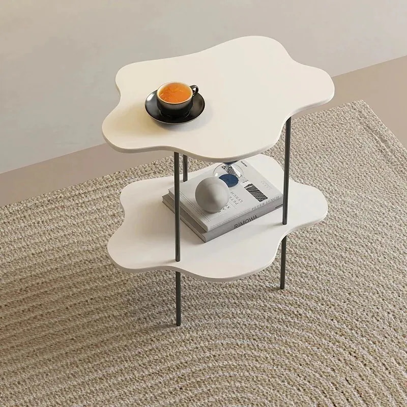 TIEU雲形 鉄製テーブル 韓国インテリア 2段 雰囲気 おしゃれサイドテーブル デスク 家具