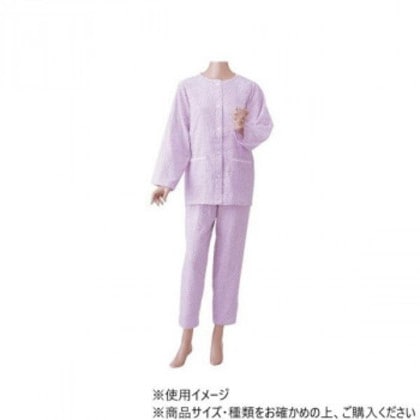 神戸生絲 婦人楽らくガーゼパジャマ(春夏用・長袖)S No.901 パープル 花柄