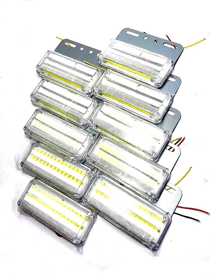 COBチップ サイドマーカー ランプ 24V 10個 セット トラック トレーラー ダンプ RL281( ホワイト)