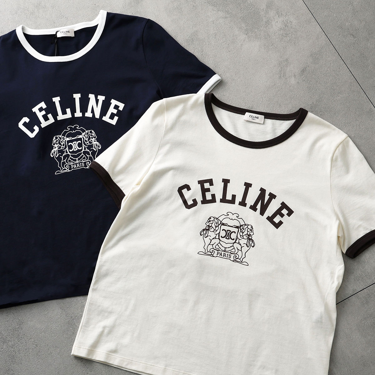 CELINE セリーヌ Tシャツ BLASON 70’s ブラゾン RX09C671Q.02XI RX09C671Q.07OW レディース 半袖 カットソー クルーネック ロゴ カラー2色Tシャツ・カットソー