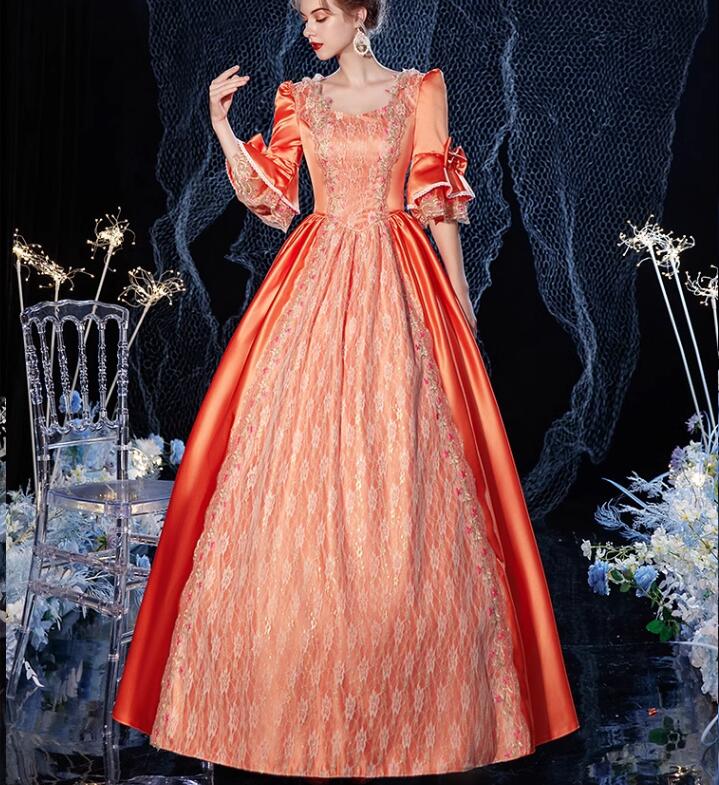 【NEWカラー追加】８色 3点セット 貴族ドレス+３層パニエ+帽子 貴族 ドレス お姫様 カラー ロング 宮廷 舞台 王族服 ジュリエット ヨーロッパ風 プリンセスライン ステージ演出服 演劇 ステー