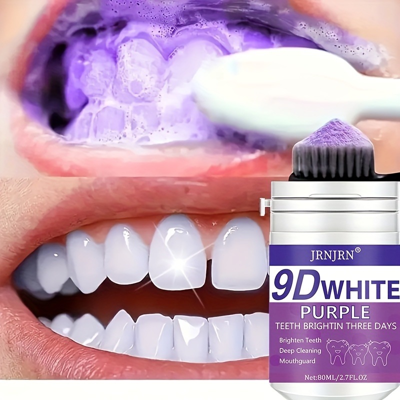 紫色の歯のホワイトニングパウダー息をリフレッシュ＆深くきれいにするミント敏感な歯のための穏やかな式毎日のケアのための最初の選択肢軽量化とホワイトニング製品