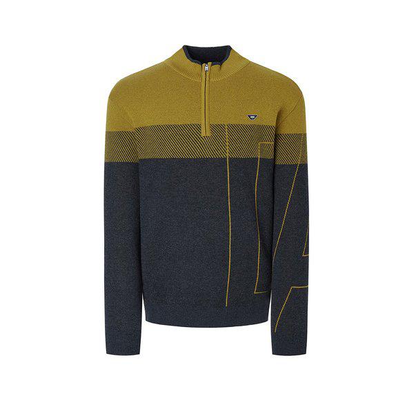 25FW PREMIUM 男性カラーブロック ハーフジップニット DGSW5D712L1_s