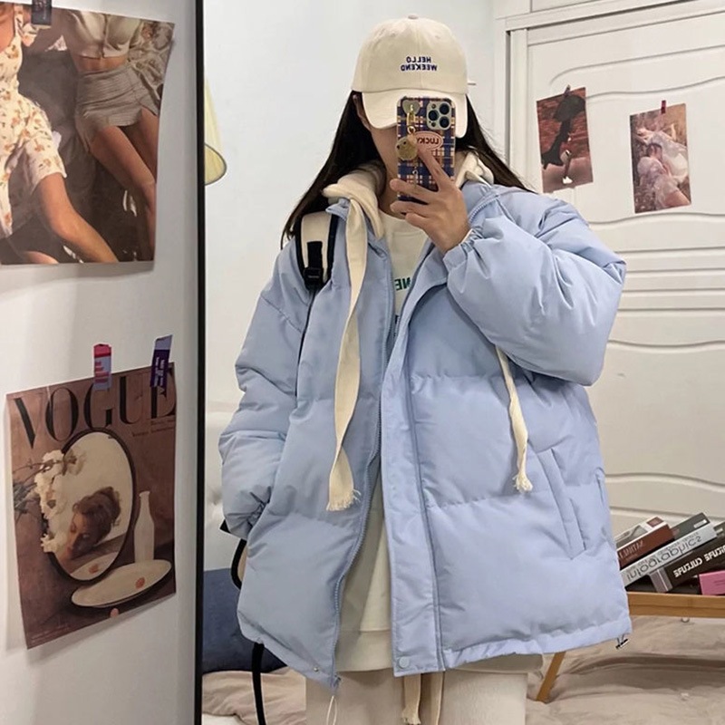 冬の甘くて美しいフェイク2枚のロングダウンジャケット